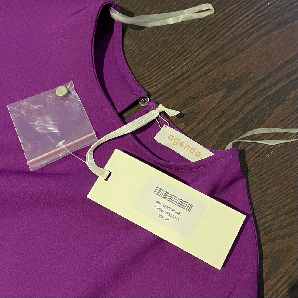 NWT Agenda 💜 Purple Long Sleeve Dress - Picture 2 of 4